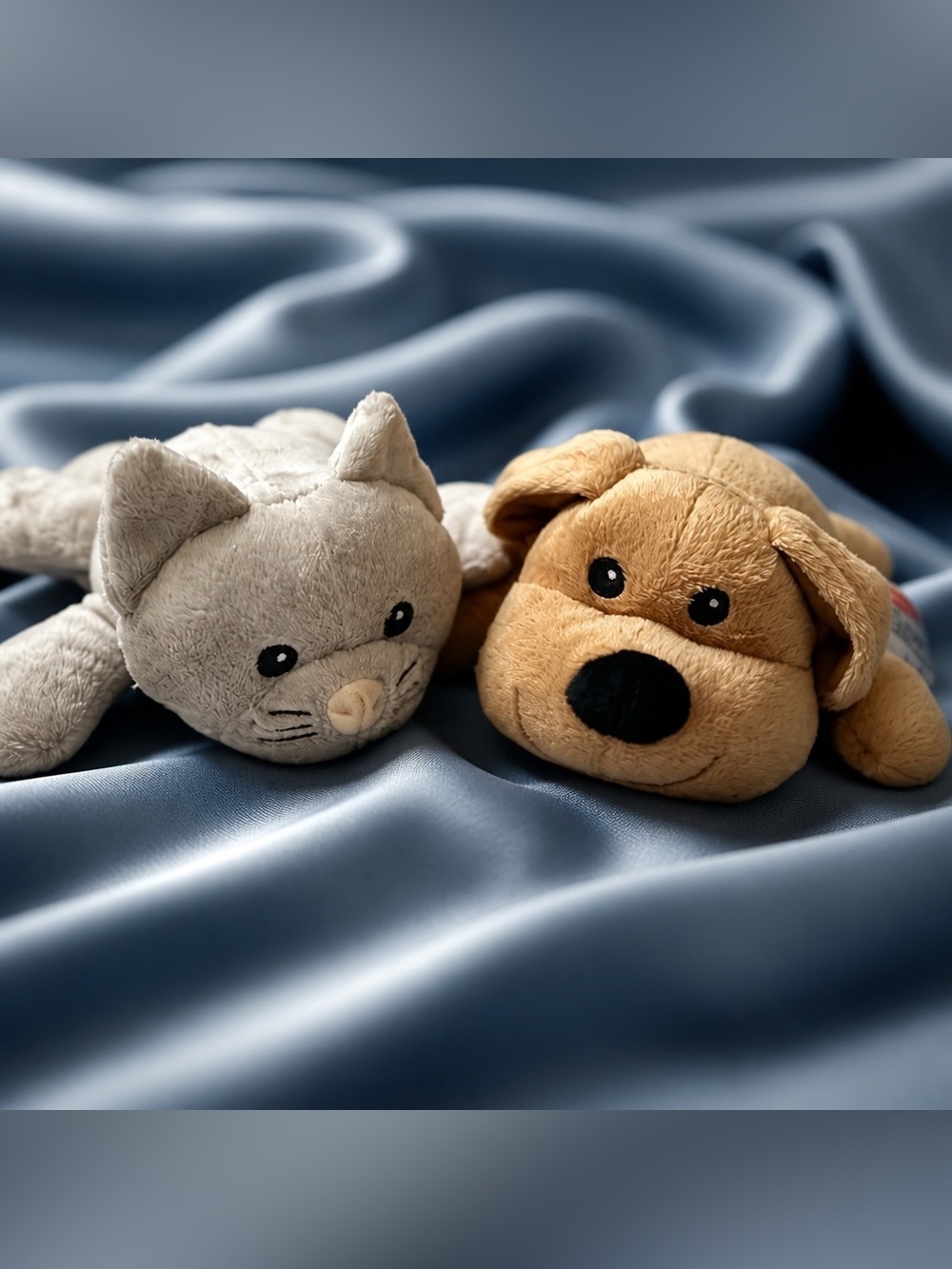 EUC Melissa & Doug Set of 2 Plushies Gray Cuddle Cat & Brown Puppy Dog Soft